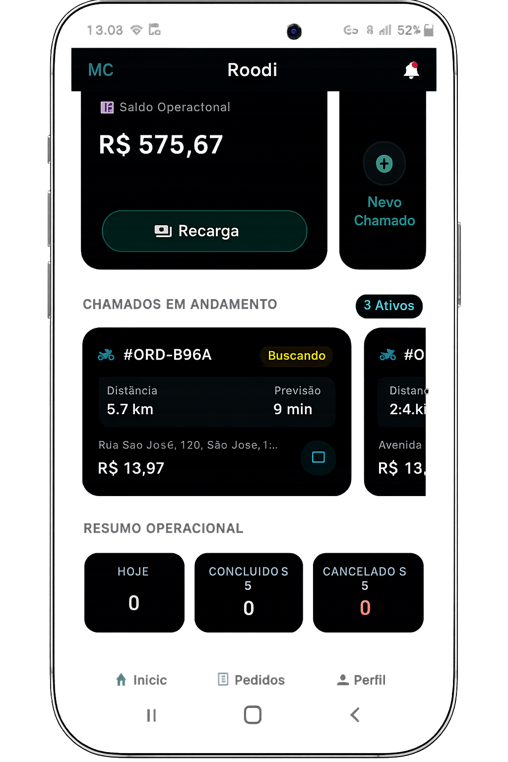 Aplicativo Roodi para gestão de entregas